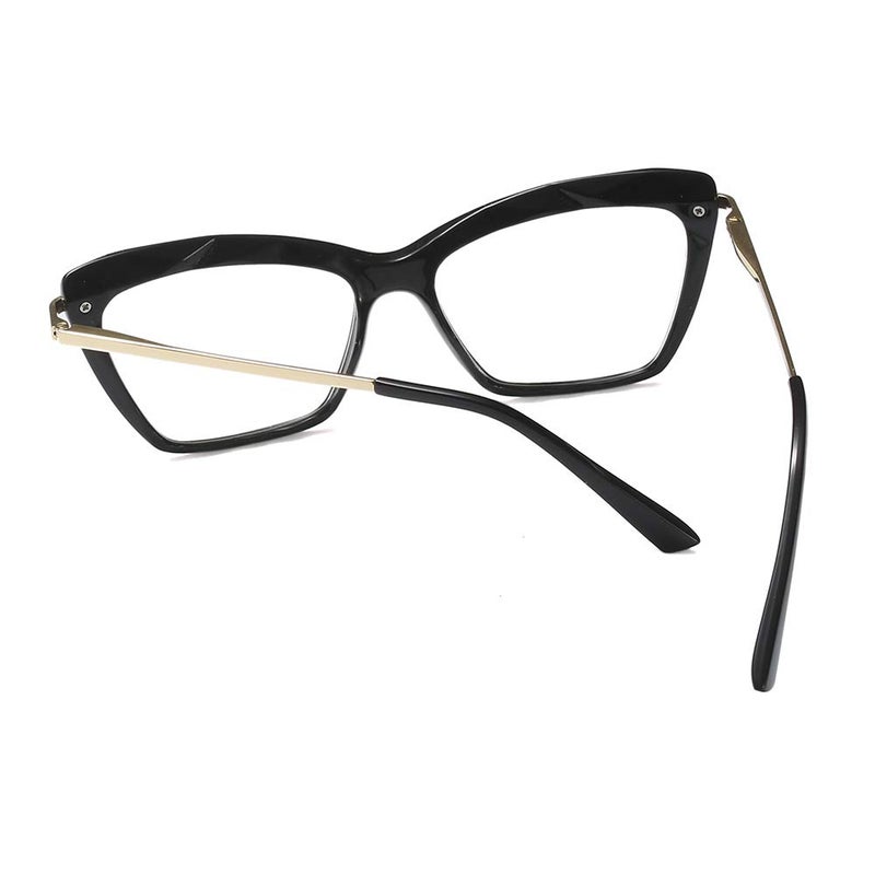Jurchio Womens Cat Eye Reading Glasses Fashion Crystal Eyewear Frame (Black, 1.0, x) - Image 3